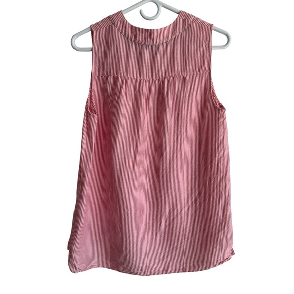 Joules Linen-Blend Juliette Top in Pink Stripe, Size 6 - Picture 5 of 8